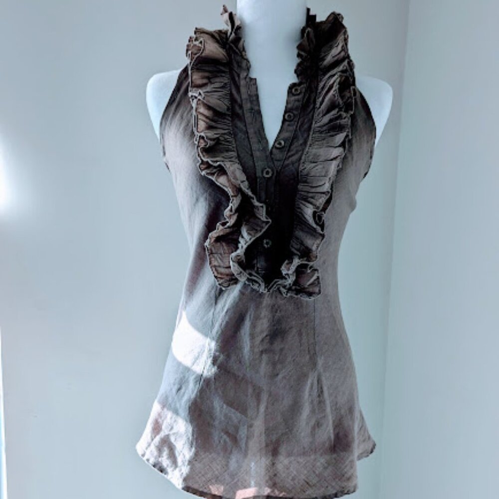 Compania Italiana Linen Halter Blouse